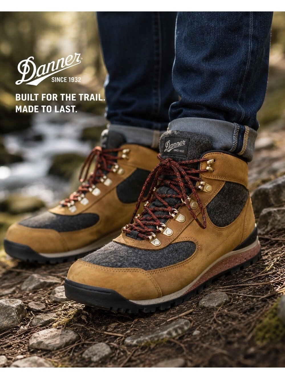 Danner Jag Wool 4.5" Waterproof Boots Mens Size 8 Tuffet/Elk Brow